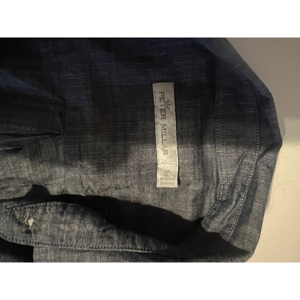Peter Millar Women's Chambray Tunic Hi-Low Hem Button Up Shirt Sz S Jimmy John? - Picture 4 of 12